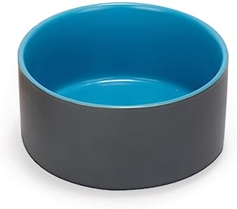 SPUNKYJUNKY 28.7OZ Ceramic Dog and Cat Bowl, Modern Cute Weighted Food Water Bowl for Replace Blue-Grey (1 Pack) by SPUNKYJUNKY