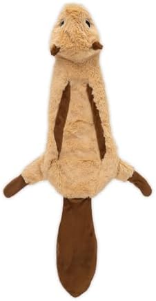 Best Pet Supplies 2-in-1 Stuffless Squeaky Dog Toy - Squirrel, Medium by BestPetSuppliesLLC