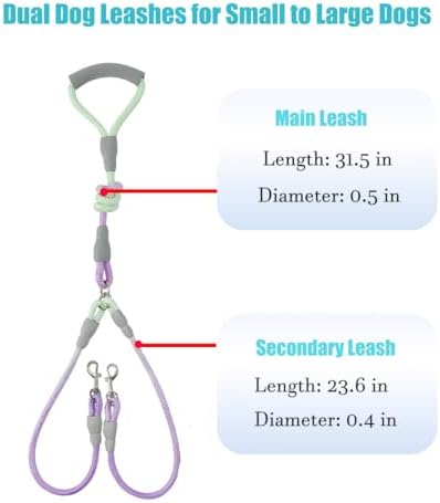 JiangYanus Double Dog Leash for Two Dogs Walking, No Tangle Dual Dog Leash - Image 7