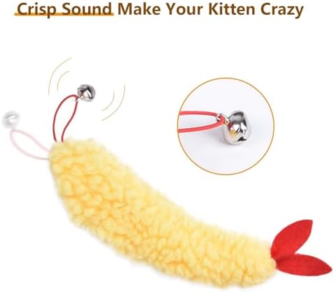 ORSDA 3 PCS Replacement Refills, Feather Tail, Elastic Net Tail, Plush Shrimps for Automatic Kitten Toys, only Suitable T93&T96 Cat Ball Toy - Image 6
