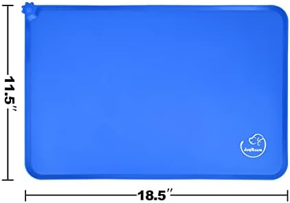 Silicone Waterproof Dog Cat Pet Feeding Mats, Non Slip, Easy Clean Pet Dog Cat Bowl Mats Placemat (18.5" x 11.5") Navy Blue - Image 3