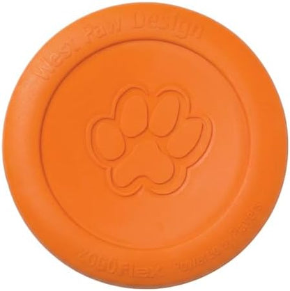 West Paw Zogoflex Zisc Dog Flying Disc, High Flying Aerodynamic Disc for Dogs Puppy – Lightweight, Floatable Disc for Fetch, Tug of War, Catch, Play – Doubles as Food/Water Bowl, Large 8.5", Tangerine by WestPaw