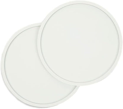 Waggo Habit Silicone Dog Placemat – Set of 2 Modern Heavyweight Silicone Dog Food Mats, Dishwasher Safe, Non-Slip, Solid Color – Light Grey (Medium, 7")