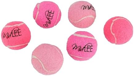 Midlee Mini 1.5" Squeaky Dog Tennis Balls- Pink- Set of 6 by MidleeDesigns