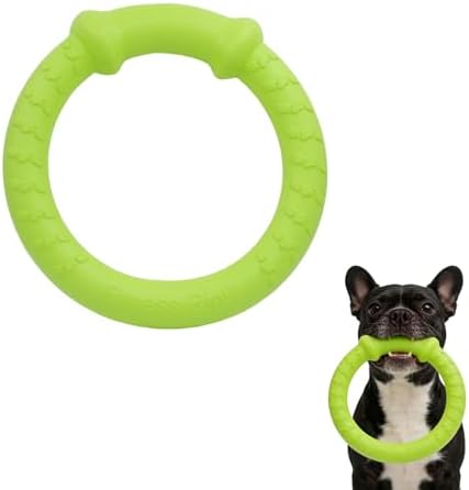 LaRoo Dog Chew Ring Toy for Small Dogs, Durable EVA Floating Puppy Teething Chew Toy, Interactive Tug of War Fetch Toy for Dental Cleaning & Outdoor Play (Green) by LaRoo