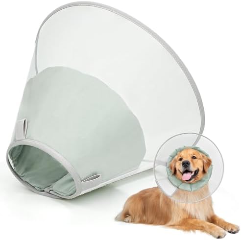 Dog Cone Collar with Soft Liner to Stop Licking, Elizabeth Recovery Collar After Surgery for Large Medium Dogs, Comfortable Pet Head Cone Alternative for Neutering Spay Injury by Unknown
