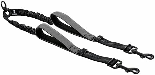 SparklyPets Double Dog Leash for 2 Dogs (Gray Coupler, Medium/Large) by SparklyPets