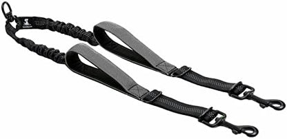 SparklyPets Double Dog Leash for 2 Dogs (Gray Coupler, Medium/Large) by SparklyPets
