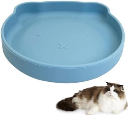 Silicone Cat Bowl with Suction Cup 7in Shallow Dog Food Dishes by Apatal