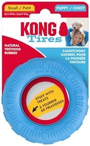 KONG Puppy Tires, Natural Rubber Teething Toy, for Small Puppies, Blue by KONG
