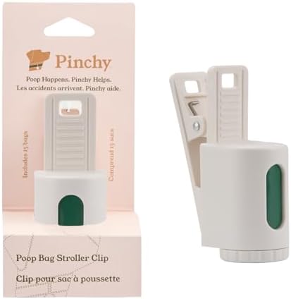 Pinchy Stroller Accessory for Dog Poop Bags – Hands-Free Clip and Bag Holder for Baby Strollers and Dog Walks by Pinchy