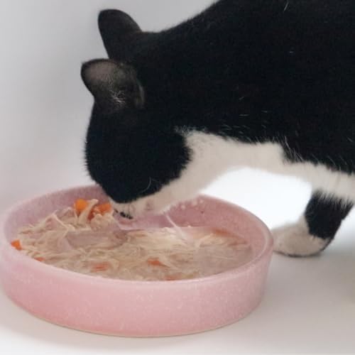 Ceramic Slow Feeder Cat Bowl, 6 Inch Shallow, Whisker Friendly, Dishwasher Safe (Pink) - Image 6