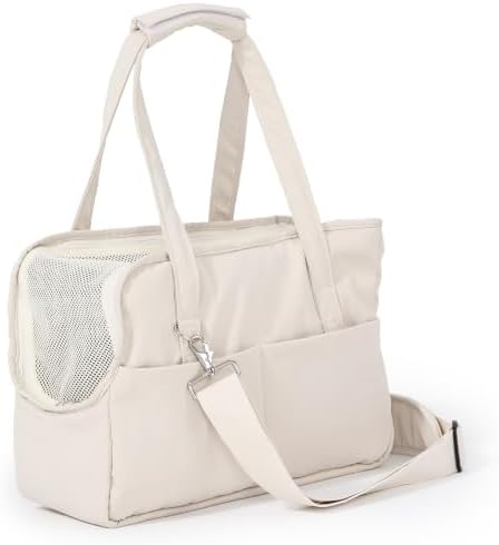 Casual Crossbody Bag for Pets, Hands-Free Shoulder Pet Bag | Fully Openable Sunroof Cover with Mesh Window, Pet Carrier Purse for Small Dogs and Cats (Can Hold 10 Pounds) by Unknown