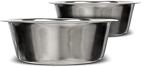 Neater Pet Brands 12 Cup (96 oz.) Stainless Steel Dog Bowls, Set of 2 Metal Bowls for Large Breed, Large Dog Water Bowl or Food Bowl for Indoors or Outdoors, Dishwasher Safe Dish for Extra Big Dogs by NeaterPetBrands