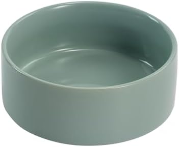 SPUNKYJUNKY 13.5OZ Ceramic Dog and Cat Bowl, Modern Cute Weighted Food Water Bowl for Replacement Morandi Green (1 Pack) by SPUNKYJUNKY