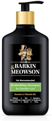 Double Coat Deshedding Dog Shampoo with VIT B3 11.83 fl oz by BarkinMeowson