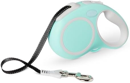 Amazon Basics Retractable Dog Leash, Reflective with Ergonomic Handle, Quick-Lock, 16.4 ft, 110 lb, Large by AmazonBasics