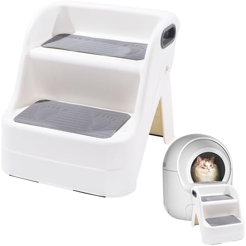 BALAPET Cat Ramp for Litter Box Litter Box Ramp Custom Fit for Automatic Cat Litter Box,with Non-Slip Rubber Feet, Cat Steps Suitable for Small & Elderly Cats by BALAPET