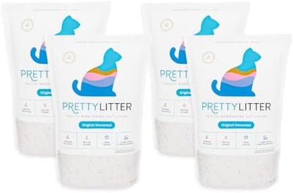 PrettyLitter Health Monitoring Cat Litter, Unscented, 4-Pack, 6 lb. Bags by PrettyLitter