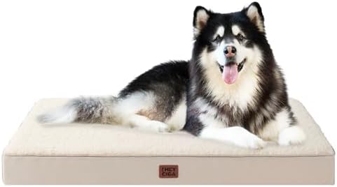 EHEYCIGA Orthopedic Dog Bed Large with Removable Washable Cover, 47IN Camel by EHEYCIGA