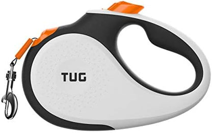 TUG Tiny Retractable Dog Leash, 10 ft (Extra Small, White/Orange) by TUG