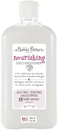 Bobbi Panter Nourishing Dog Conditioner Safflower Oil, Keratin, Shea Butter & Aloe Vera – Detangling Natural Formula for Soft, Smooth & Manageable Coat, 10:1 Concentrate, Made in USA, 14 oz by Arkwright