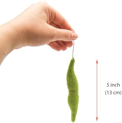 Glaciart One Green Beans Cat Toy – 5 Pcs | Soft Fuzzy Enrichment 100% Natural Wool - Interactive Catnip Play Cat Toy Set - Safe for Pets, Non-AZO Colored Dyes - Image 5