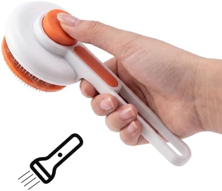 Self Cleaning Cat Dog Brush, Pet Deshedding Grooming Comb with Fine Stainless Steel Teeth, Hair Removal Slicker Brush for Long and Short Hair Pets by Unknown