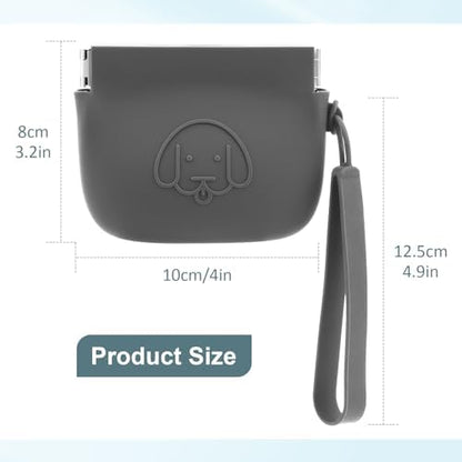 WALLFID Silicone Dog Treat Pouch Small Bag,Auto Closure,with Pet Training Clicker,Walking Bag for Dog and Cat,Pocket Size,Easy to Clean,Odorless (dark gray) - Image 3