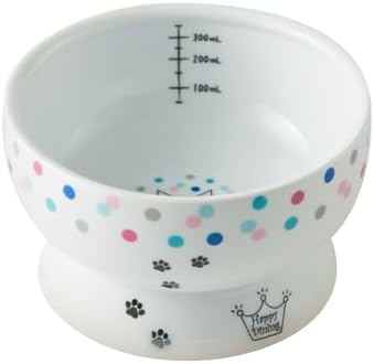 Necoichi Raised Cat Water Bowl, Whisker-Friendly (Colorful Dots, Regular) by NECOICHI