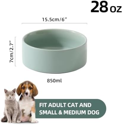 Havniva Cat Bowls Set of Two, 6.1” Ceramic Cat Food Bowls, Cat Water Bowl - Image 2