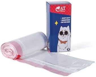 Litter Box Liners, Disposable Cat Litter Liners, Heavy Duty Plastic Litter Box Liners, Jumbo Size: 36 * 19 inch, Close & Scratch Resistant (10 Count, Scent Free) by Unknown