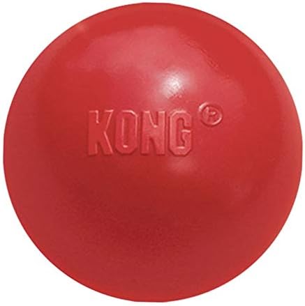 KONG Ball with Hole, Natural Rubber Fetch Toy, Red, for Large/Medium Dogs - Image 4