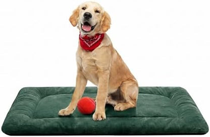 Dog Crate Pad Washable Dog Bed for Crate Medium Cozy Mat 36-Inch Green by VERZEY