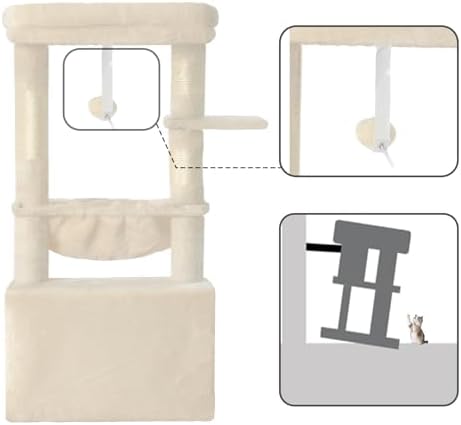 Heybly Cat Tree, Kitten Tower with Large Soft Cat Basket HCT008SM - Image 7