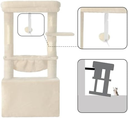Heybly Cat Tree, Kitten Tower with Large Soft Cat Basket HCT008SM - Image 7