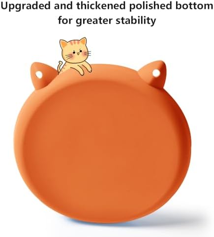 2Pcs Silicone Slow Feeder Cat Bowl,Puzzle Feeder,Interactive Toys,Slow Feeding cat Bowl Suitable for All Dry and Wet Foods,Easy to Clean Silicone Bowls(Orange and Purple) - Image 4