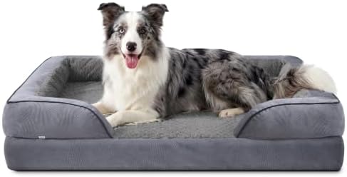 INVENHO L Plus Orthopedic Dog Bed for Large Dogs, Washable Dog Sofa with Egg-Crate Foam, Waterproof Lining and Non-Skid Bottom by INVENHO