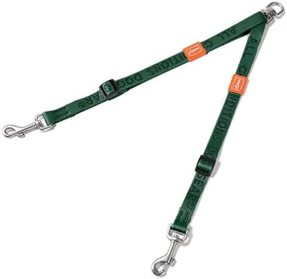 HOWGO Double Dog Leash,Tangle-Free 360 Swivel(Green, Std M-L Splitter) by HOWGO