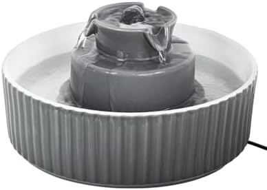Ceramic Cat Water Fountain, 2.1L/71oz Cupcake Pet Water Fountain by Waatoos