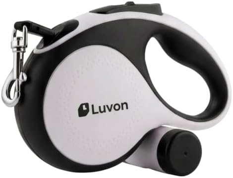 LUVON Retractable Dog Leash – 16ft Tangle-Free Extendable Lead | Ergonomic Handle | Heavy Duty Nylon Tape | Poo Bag Dispenser + 15 Bags Included | Retractable Leash for Medium Large Dogs Up to 66lbs by Unknown