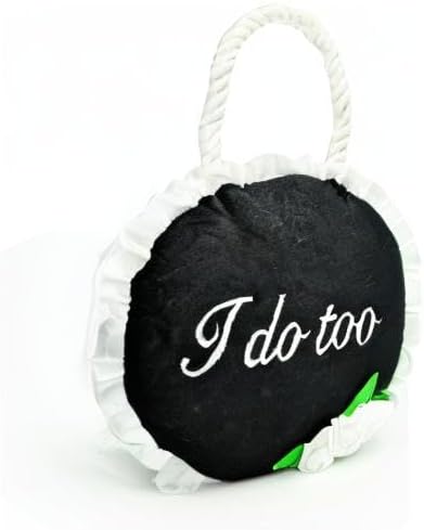 ZippyPaws Wedding Toy - Dog Squeaky Toy to Keep Them Busy, Cute Plush for Small, Medium, & Large Dogs, Stuffed Puppy Toy, Pet Products, Gift for All Breeds, 2 Round Squeakers - "I Do Too" Wedding Sign