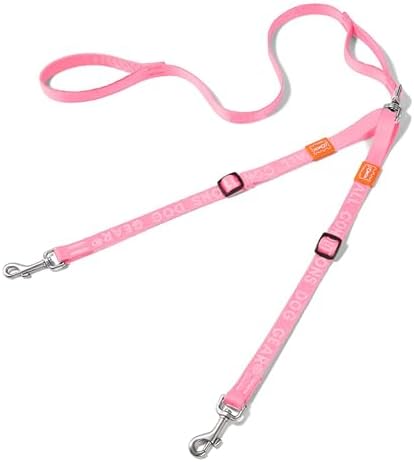 HOWGO Double Dog Leash,Tangle-Free 360 Swivel(Pink, Std M-L w.Handle) by HOWGO