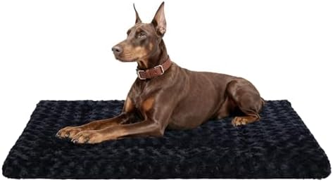 Exsnugy Washable Dog Bed Mat Large Size Fluffy Pet Crate Pad 48x30 XXL by Exsnugypetproducts