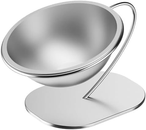 Cat Bowls, 15 Degree Inclined Cat Bowls, Detachable Stainless Steel Bracket (1pc) by Unknown