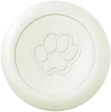 WEST PAW Zogoflex Zisc Dog Flying Disc, High Flying Aerodynamic Disc for Dogs Puppy – Lightweight, Floatable Disc for Fetch, Tug of War, Catch, Play – Doubles as Food/Water Bowl, Large 8.5", Glow by WestPaw