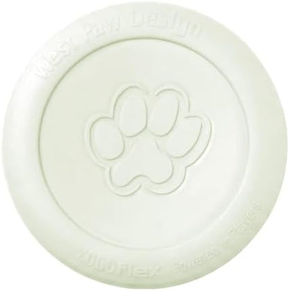 WEST PAW Zogoflex Zisc Dog Flying Disc, High Flying Aerodynamic Disc for Dogs Puppy – Lightweight, Floatable Disc for Fetch, Tug of War, Catch, Play – Doubles as Food/Water Bowl, Large 8.5", Glow by WestPaw