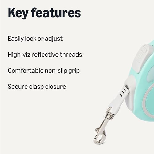 Amazon Basics Retractable Dog Leash with Quick-Lock Function and Non-Slip Grip, M - Image 2