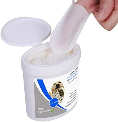 Pet Dental Fingers Wipes, Oral Cleansing Teeth Wipes Pads for Dogs and Cats - Optimize Oral Health, Freshen Breath- 50 Count - Image 5