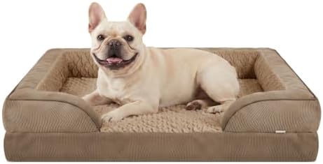 INVENHO Orthopedic Medium Dog Beds for Medium Dogs, Waterproof, Egg-Crate Foam Dog Couch Bed with Washable Removable Cover, Waterproof Lining and Nonskid Bottom by INVENHO